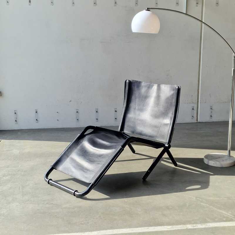 [p2728] Loungestol Sort Læder