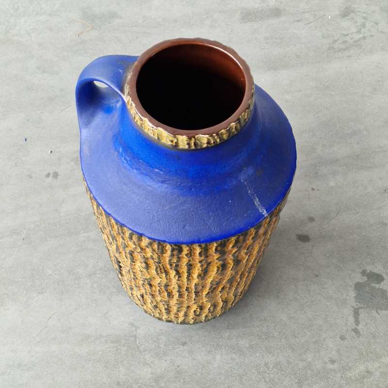 Vase West Germany Blå/Gul