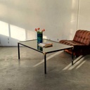 Sofabord Sort/Messing/Glas