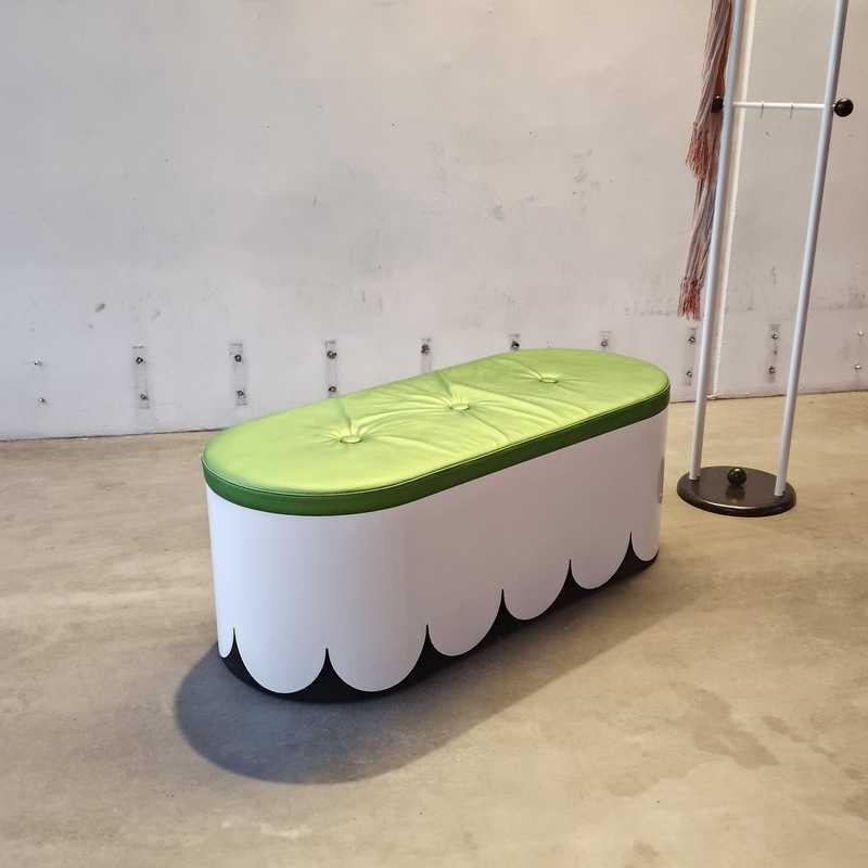 Bænk m. Grøn Pude