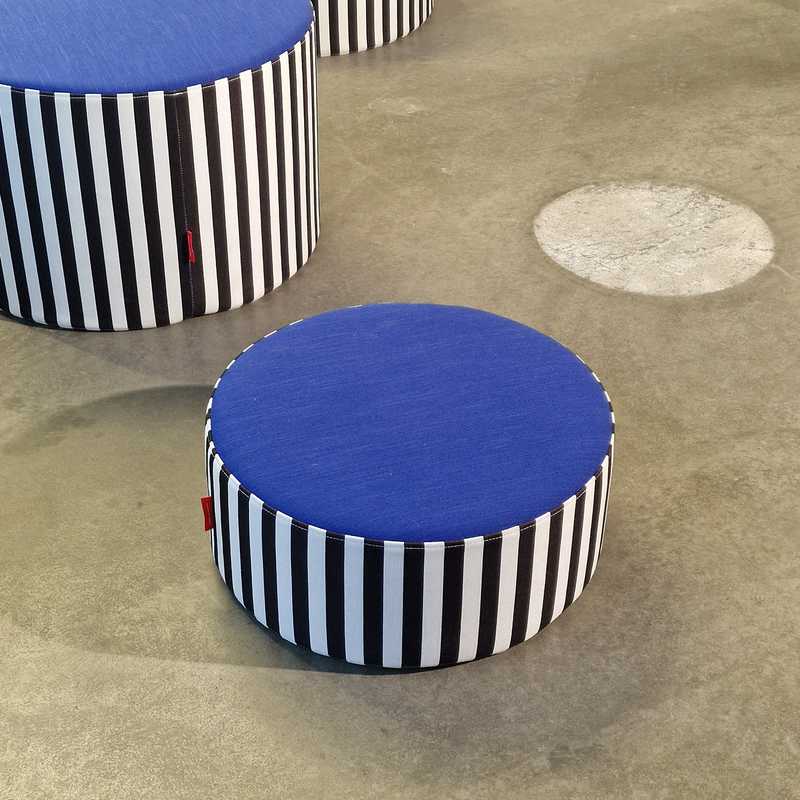 [p3404] Puf Blå Stribet Lille