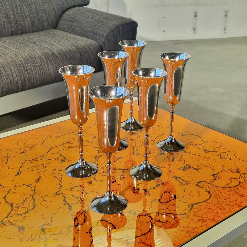 [p3427] Champagneglas Forsølvet