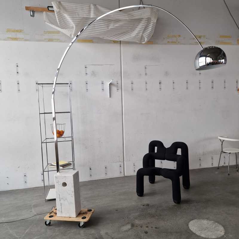 Loungelampe hvid marmor 