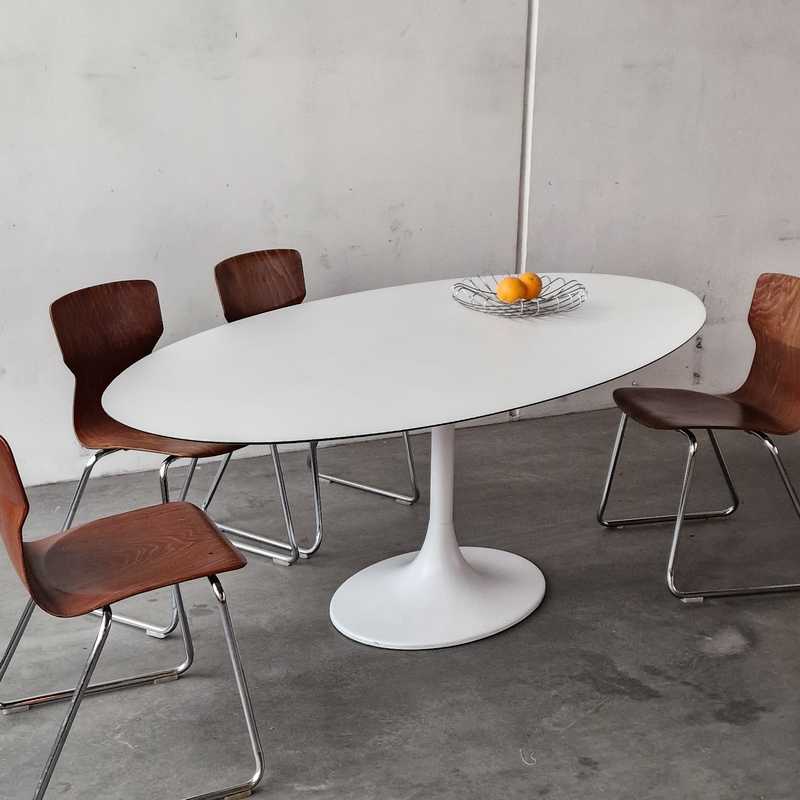 Spisebord Hvid Oval