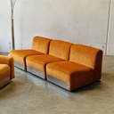 Sofa orange/gul/stål