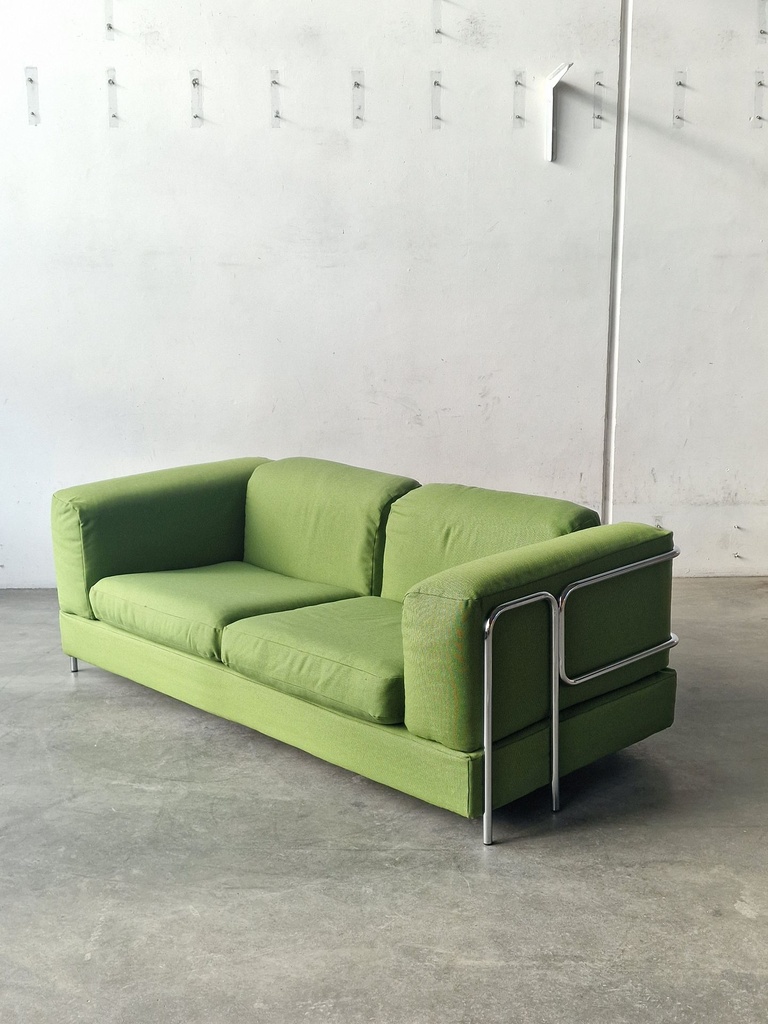 Sofa grøn med kromstel