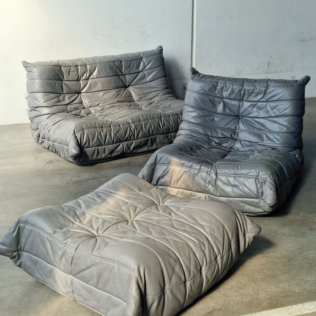 Togo sofasæt grå læder