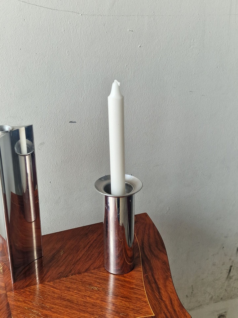 Lysestage cylinder krom