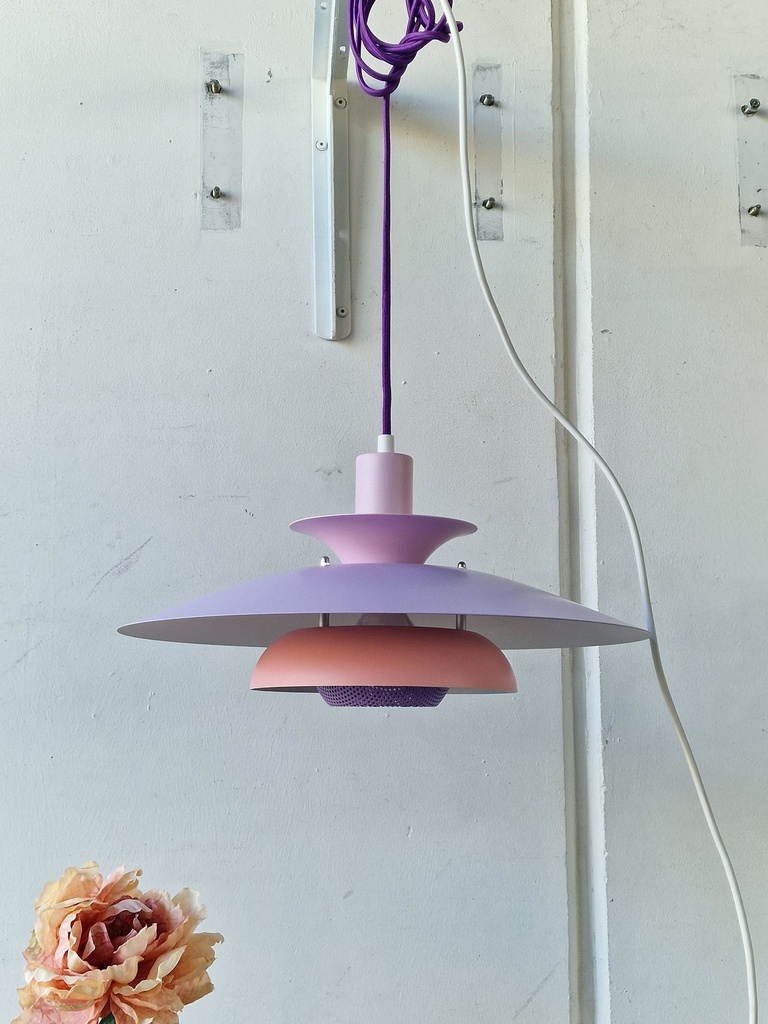 Pendel lilla/rosa m. Lilla stofledning 