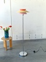 Stander lampe solgul/ lyserød m. krom stel