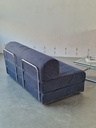 Sofa blå med kromstel