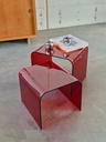 Sofabord sæt rød plexiglas 