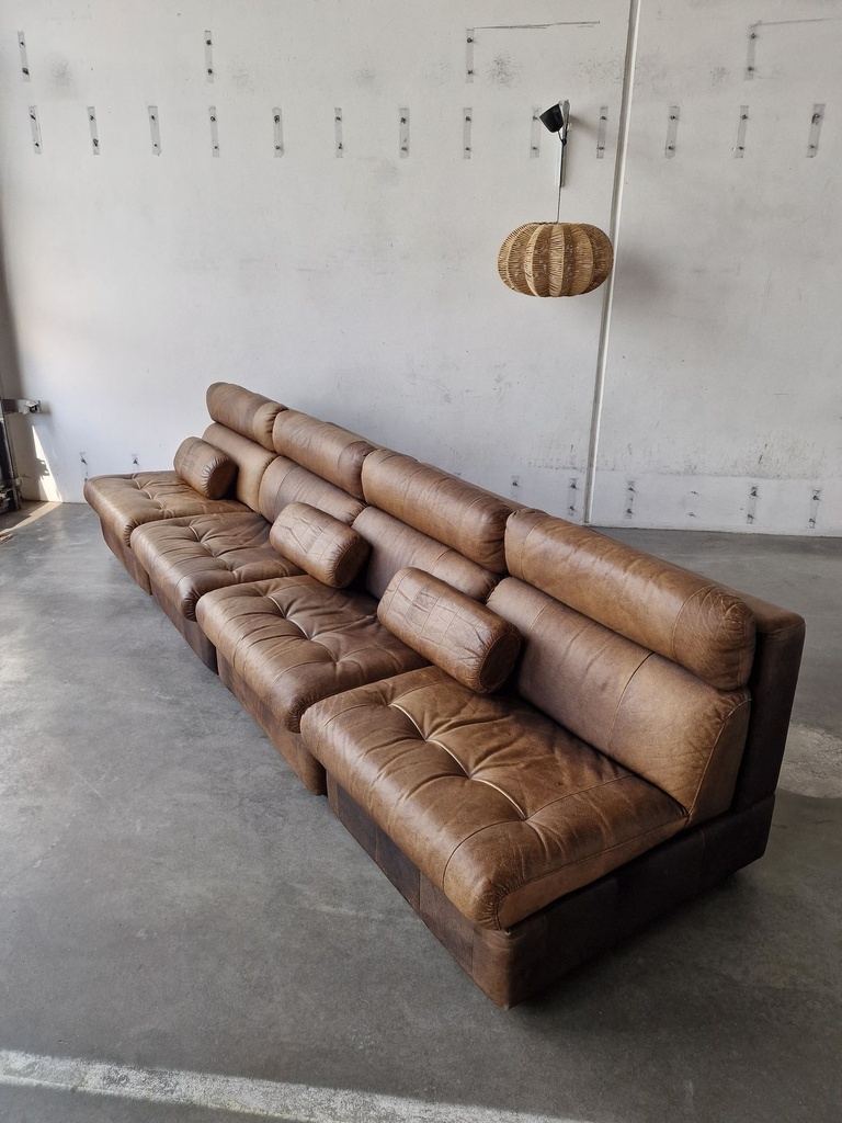 Sofa læder brun 