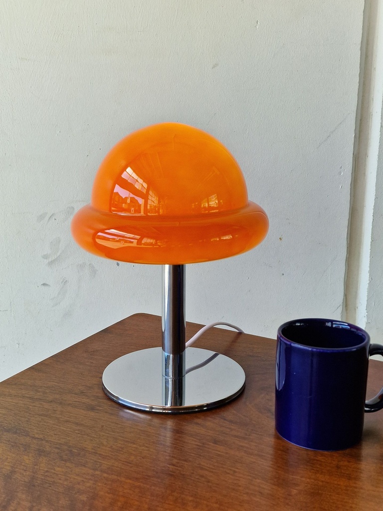Bord lampe i orange glas 