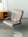 Lænestol krom/ grå velour 
