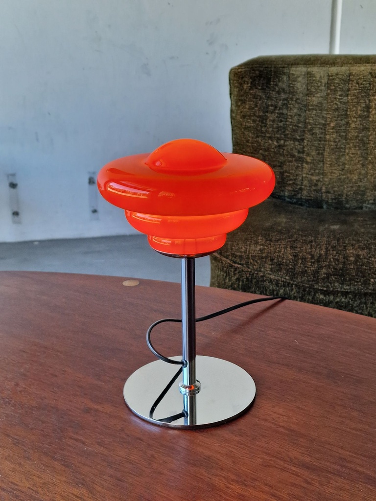 Bordlampe Rød Glas