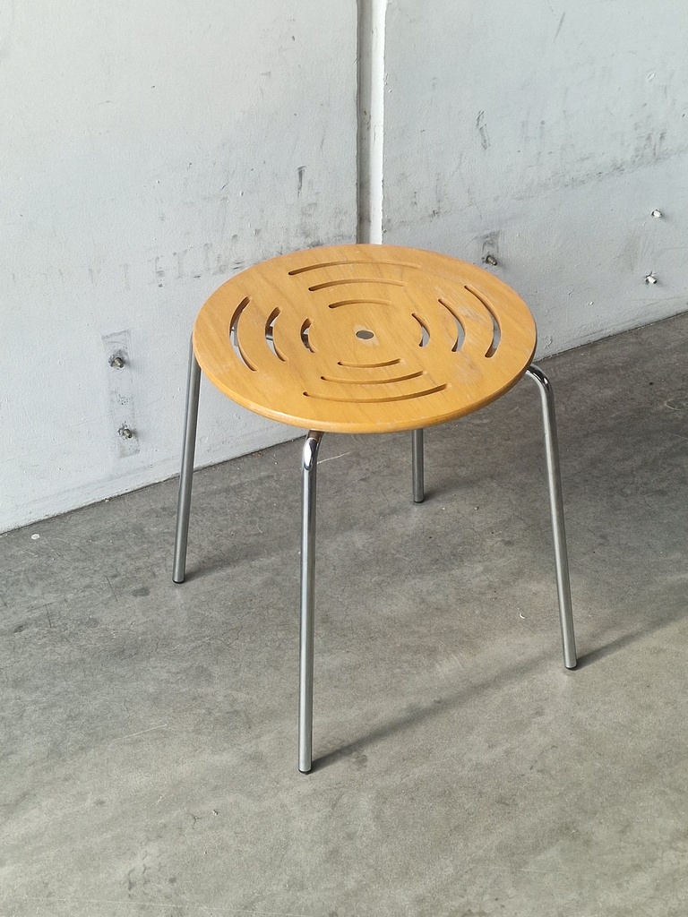 Skammel Træ/Krom
