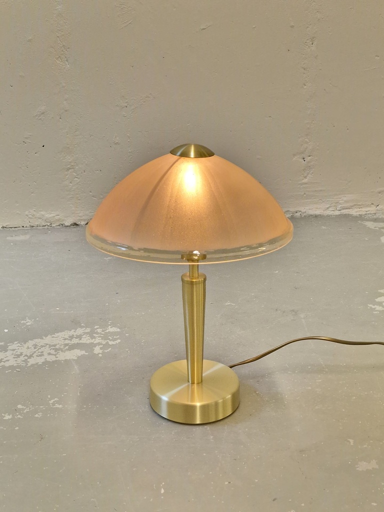 Bordlampe messing og glas