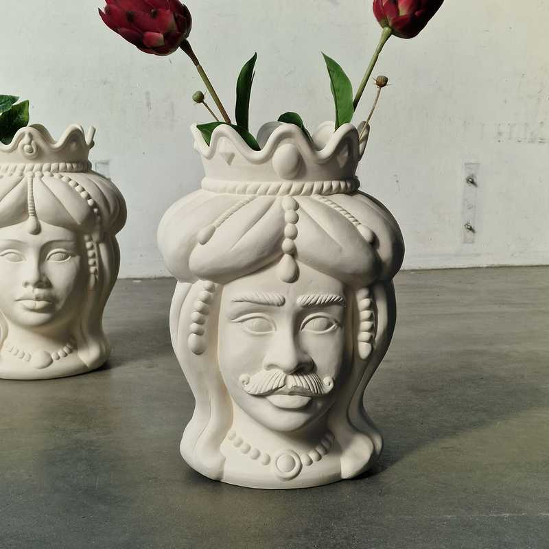 [p2204] Vase Siciliansk Mandehoved