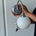 Væg-/Bordlampe Metal/Opalglas 
